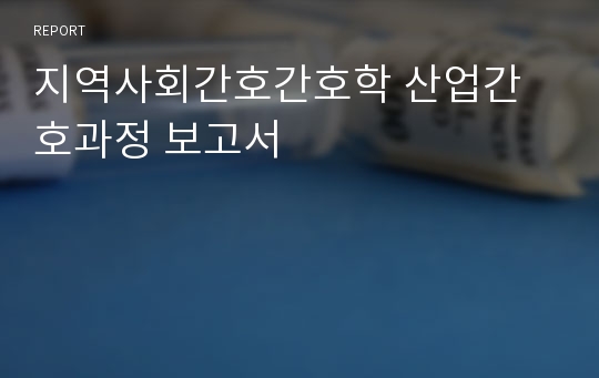 지역사회간호간호학 산업간호과정 보고서