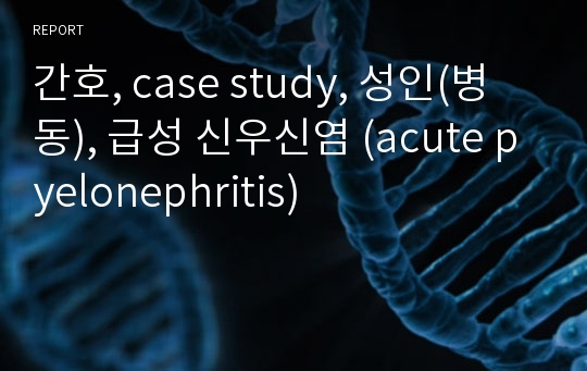 간호, case study, 성인(병동), 급성 신우신염 (acute pyelonephritis)