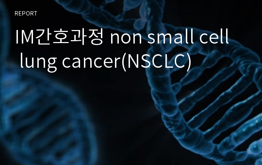 IM간호과정 non small cell lung cancer(NSCLC)