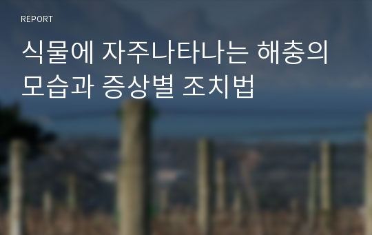 식물에 자주나타나는 해충의 모습과 증상별 조치법