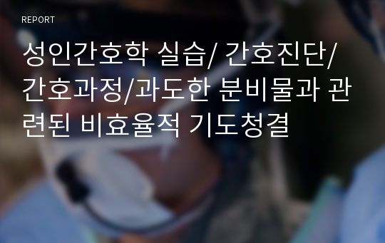 성인간호학 실습/ 간호진단/ 간호과정/과도한 분비물과 관련된 비효율적 기도청결