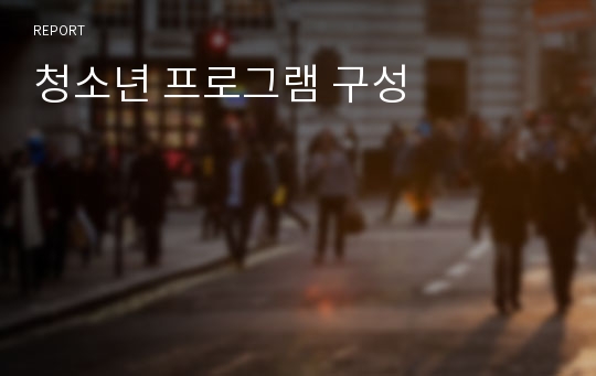 청소년 프로그램 구성