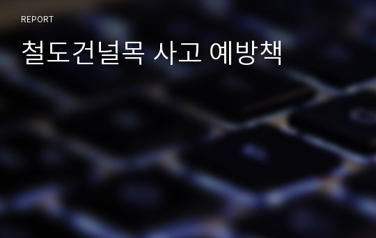 철도건널목 사고 예방책