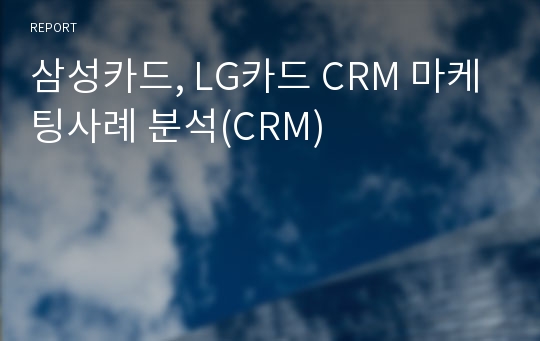 삼성카드, LG카드 CRM 마케팅사례 분석(CRM)