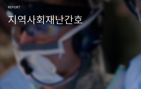 지역사회재난간호