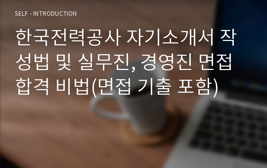 한국전력공사 자기소개서 작성법 및 실무진, 경영진 면접 합격 비법(면접 기출 포함)