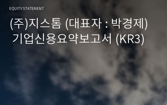 (주)지스톰 기업신용요약보고서 (KR3)