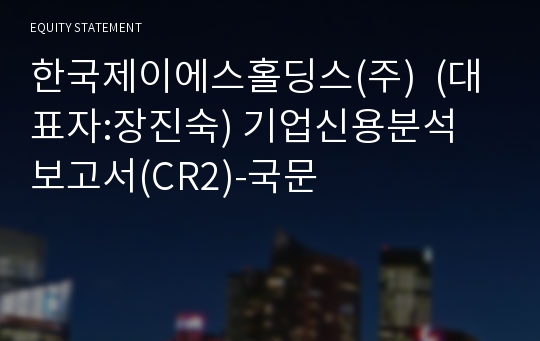 한국플랫폼솔루션(주)  기업신용분석 보고서(CR2)-국문
