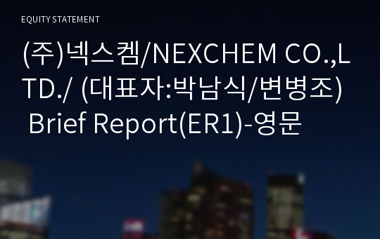 (주)넥스켐 Brief Report(ER1)-영문