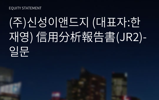 (주)신성이앤드지 信用分析報告書(JR2)-일문