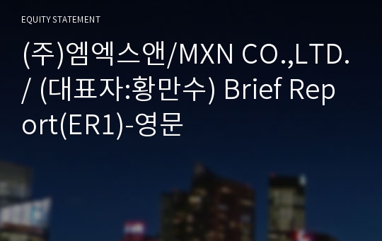 (주)엠엑스앤 Brief Report(ER1)-영문