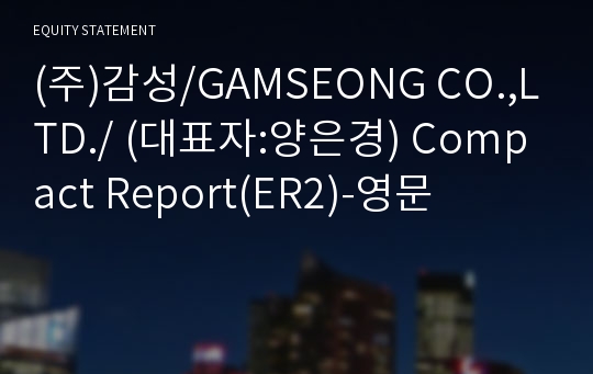 (주)감성 Compact Report(ER2)-영문