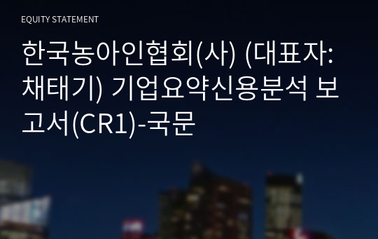 (사)한국농아인협회 기업요약신용분석 보고서(CR1)-국문