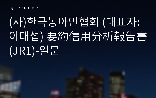 (사)한국농아인협회 要約信用分析報告書(JR1)-일문