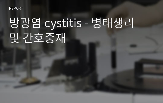 방광염 cystitis - 병태생리 및 간호중재