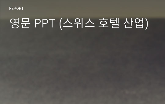 영문 PPT (스위스 호텔 산업)