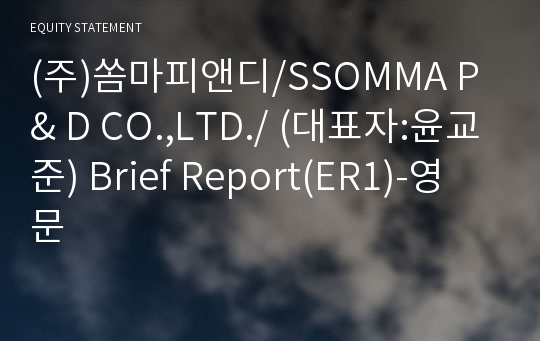 (주)쏨마피앤디 Brief Report(ER1)-영문