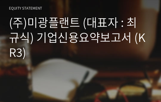 (주)미광플랜트 기업신용요약보고서 (KR3)