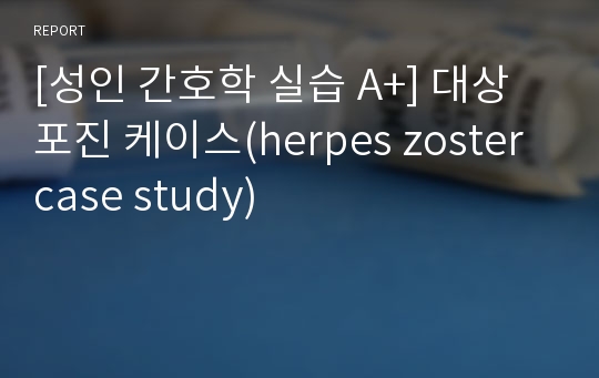 [성인 간호학 실습 A+] 대상포진 케이스(herpes zoster case study)