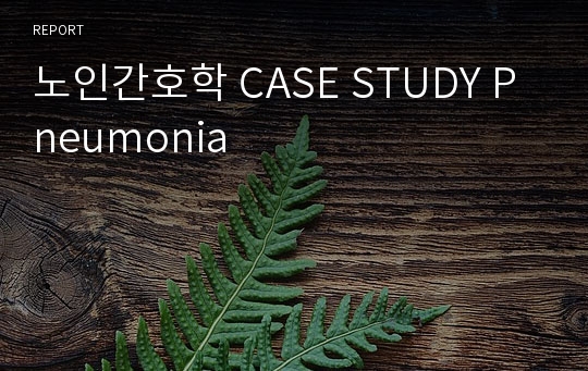 노인간호학 CASE STUDY Pneumonia