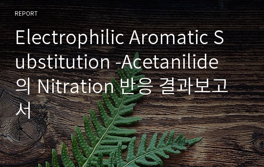 Electrophilic Aromatic Substitution -Acetanilide의 Nitration 반응 결과보고서