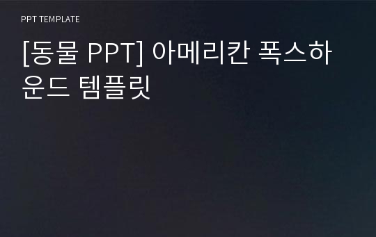 [동물 PPT] 아메리칸 폭스하운드 템플릿