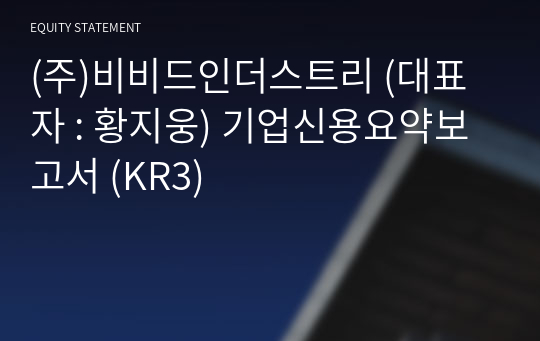 (주)비비드인더스트리 기업신용요약보고서 (KR3)