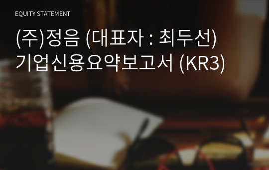 (주)정음 기업신용요약보고서 (KR3)