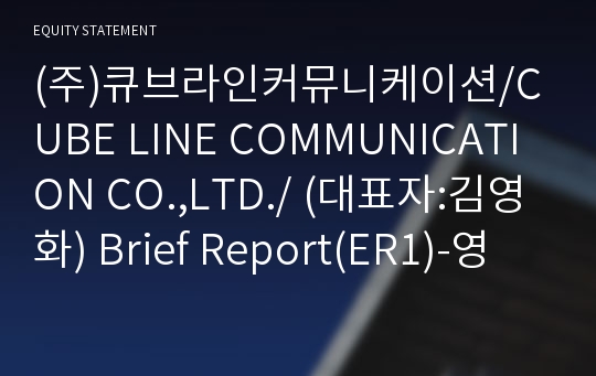 (주)큐브라인커뮤니케이션 Brief Report(ER1)-영문