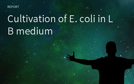 [A+레포트]대장균 배양 (Cultivation of E. coli in LB medium)