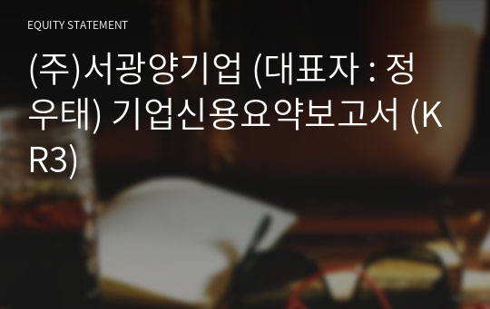 (주)서광양기업 기업신용요약보고서 (KR3)