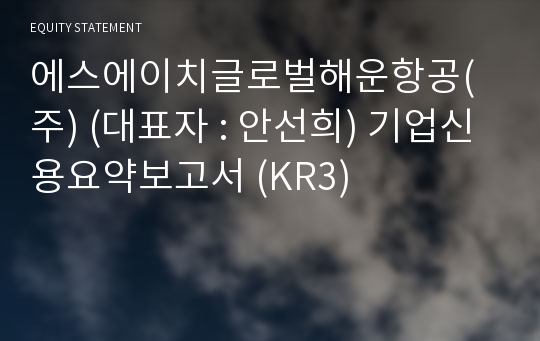 에스에이치글로벌해운항공(주) 기업신용요약보고서 (KR3)