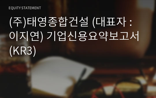 (주)씨엔에스종합건설 기업신용요약보고서 (KR3)