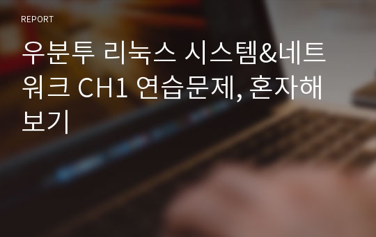 우분투 리눅스 시스템&amp;네트워크 CH1 연습문제, 혼자해보기