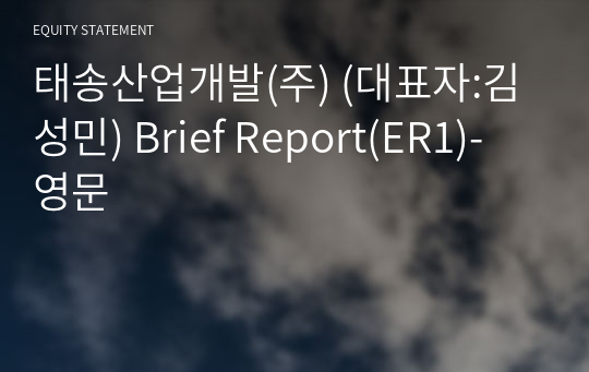 태송산업개발(주) Brief Report(ER1)-영문