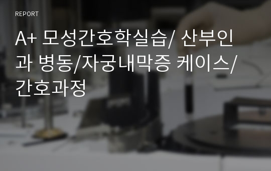 A+ 모성간호학실습/ 산부인과 병동/자궁내막증 케이스/ 간호과정