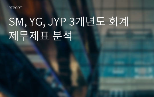 SM, YG, JYP 3개년도 회계 제무제표 분석