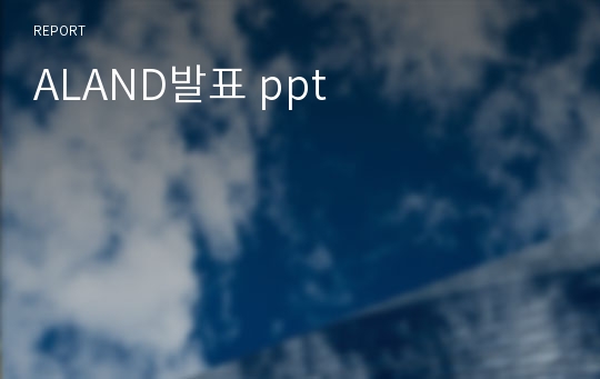 ALAND발표 ppt