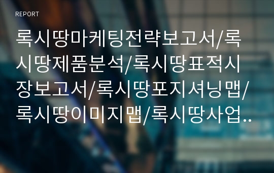 록시땅마케팅전략보고서/록시땅제품분석/록시땅표적시장보고서/록시땅포지셔닝맵/록시땅이미지맵/록시땅사업계획서/록시땅마케팅전략