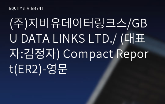 (주)지비유데이터링크스 Compact Report(ER2)-영문