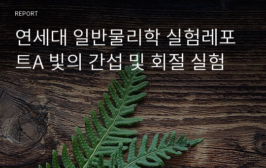 연세대 일반물리학 실험레포트A 빛의 간섭 및 회절 실험