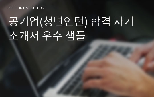 공기업(청년인턴) 합격 자기소개서 우수 샘플