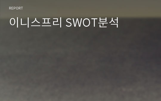 이니스프리 SWOT분석