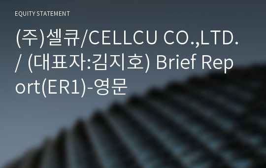 (주)셀큐 Brief Report(ER1)-영문