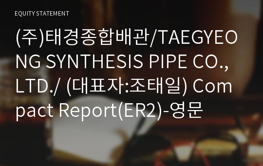 (주)태경종합배관/TAEGYEONG SYNTHESIS PIPE CO.,LTD./ Compact Report(ER2)-영문