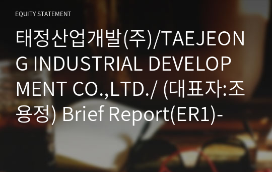 태정산업개발(주)/TAEJEONG INDUSTRIAL DEVELOPMENT CO.,LTD./ Brief Report(ER1)-영문