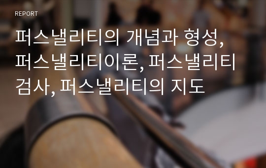 퍼스낼리티의 개념과 형성, 퍼스낼리티이론, 퍼스낼리티 검사, 퍼스낼리티의 지도