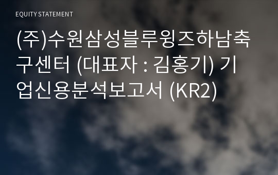 (주)수원삼성블루윙즈하남축구센터 기업신용분석보고서 (KR2)