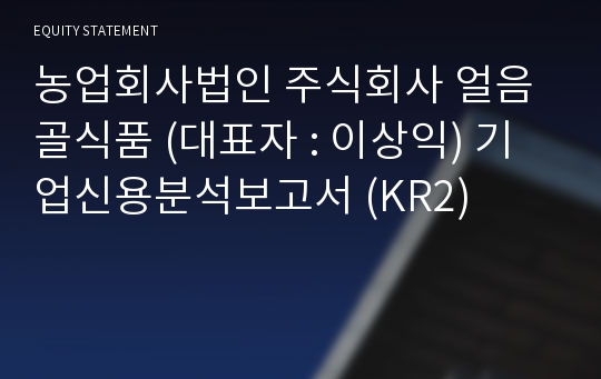 농업회사법인  얼음골식품 기업신용분석보고서 (KR2)