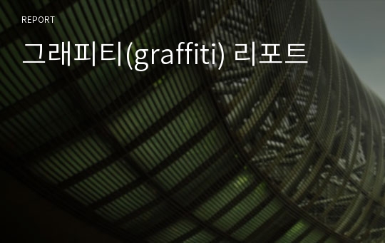 그래피티(graffiti) 리포트